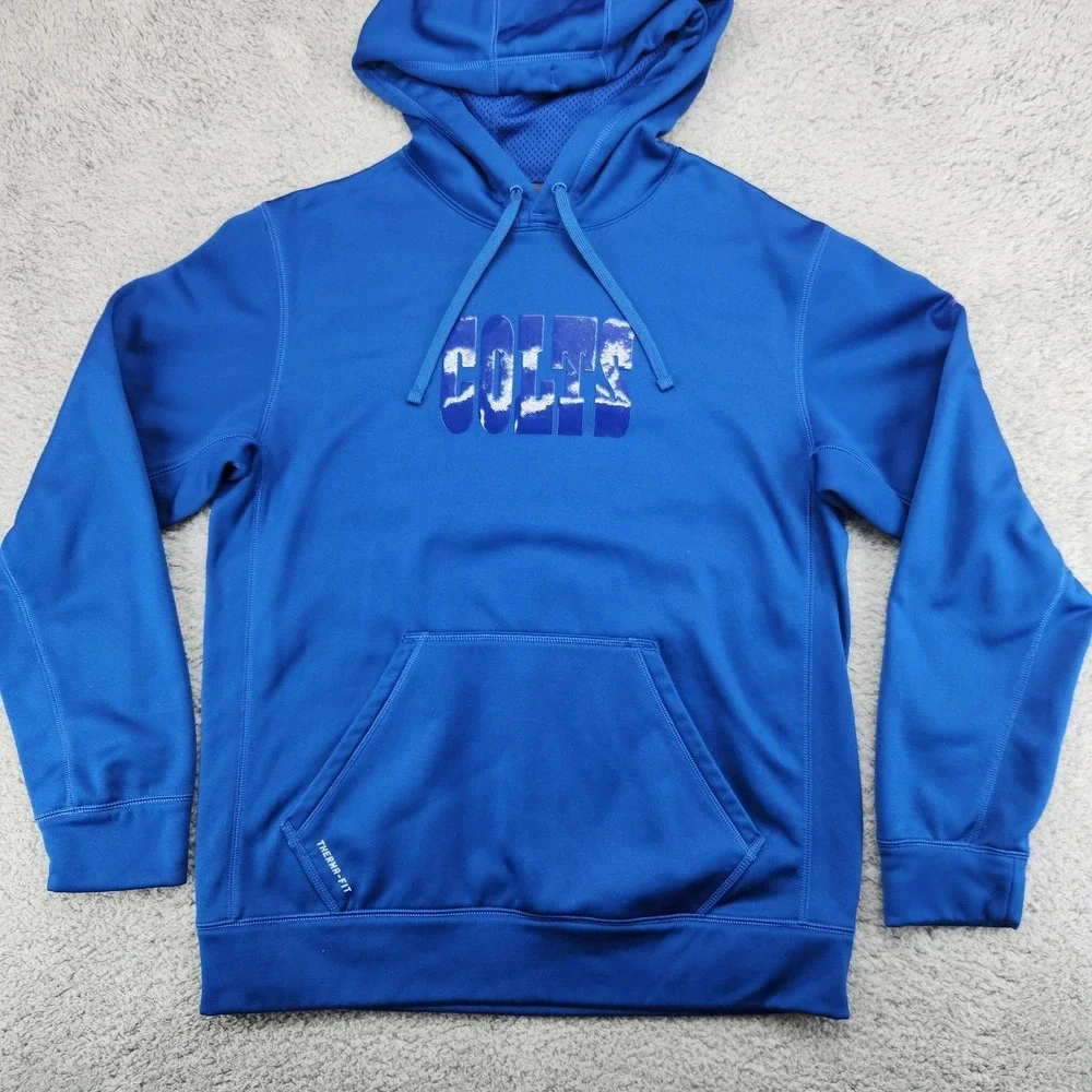 Indianapolis Colts Nike Therma-Fit Hoodie Mens M NFL Onfield Apparel Blue